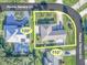 Aerial view showing home's size and lot dimensions at 110 Ponce Terrace Cir, Ponce Inlet, FL 32127