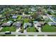 Wide aerial view of a residential neighborhood with numerous houses and pools at 3218 Royal Palm Dr, Edgewater, FL 32141