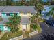 Aerial view of the property showing the exterior and landscaping at 4017 Saxon Dr, New Smyrna Beach, FL 32169