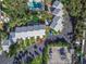 Aerial view showing the property's location within a community with a pool at 4017 Saxon Dr, New Smyrna Beach, FL 32169