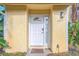 Inviting front door entrance to the beach cottage at 4017 Saxon Dr, New Smyrna Beach, FL 32169