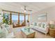 Bright living room with ocean view, comfy seating, and stylish decor at 5201 S Atlantic Ave # 809A, New Smyrna Beach, FL 32169