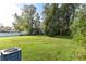 Spacious backyard with lush green grass and mature trees at 710 Corbin Park Rd, New Smyrna Beach, FL 32168