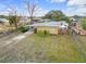 Elevated perspective of a home, showcasing its carport and spacious yard at 130 Indian Creek Rd, Oak Hill, FL 32759