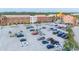 Aerial view of commercial building with parking lot and surrounding businesses at 1653 N Us Highway 1 # 201, Ormond Beach, FL 32174