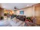 Open living area with a pool table and leather furniture at 1653 N Us Highway 1 # 201, Ormond Beach, FL 32174