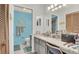 Bathroom with granite countertop and updated fixtures at 4411 Sea Mist Ct # 275, New Smyrna Beach, FL 32169
