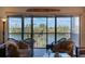 Living room with water views and access to balcony at 460 Bouchelle Dr # 305, New Smyrna Beach, FL 32169