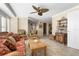 Living room with wicker furniture and tiled floors at 4621 S Atlantic Ave # 7101, Ponce Inlet, FL 32127