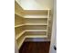 Walk-in pantry with ample shelving for storage at 153 Ashby Cove Ln, New Smyrna Beach, FL 32168