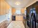Updated kitchen with black appliances and ample counter space at 3606 S Peninsula Dr # 404, Port Orange, FL 32127