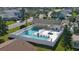Aerial view of community pool with spa and lounge area at 40 Sandra Cir, New Smyrna Beach, FL 32168