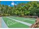 Shuffleboard court with seating in a tree-lined setting at 4263 Sea Mist Dr, New Smyrna Beach, FL 32169