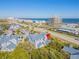 Aerial view of beach condo community, showcasing the property's location and proximity to the ocean at 4278 Sun Village Ct # 27D, New Smyrna Beach, FL 32169