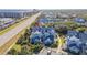Aerial view highlighting condo location near beach access at 4278 Sun Village Ct # 27D, New Smyrna Beach, FL 32169