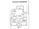 Floor plan of Unit D, showing a living room, kitchen, two bedrooms, and two baths at 4278 Sun Village Ct # 27D, New Smyrna Beach, FL 32169