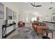 Open concept living room with high ceilings and stylish decor at 886 Matthews Ave, New Smyrna Beach, FL 32169