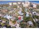 Aerial view showing home's location in a residential neighborhood at 216 Ocean Dr, New Smyrna Beach, FL 32169