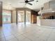 Open kitchen with island and modern wood cabinets at 216 Ocean Dr, New Smyrna Beach, FL 32169