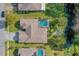 An aerial view of a home with pool and fenced backyard at 3769 Fiano Dr, Port Orange, FL 32129