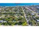 Aerial view showing home's location near beach access at 645 Yupon Ave, New Smyrna Beach, FL 32169