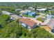 An aerial view showing the townhouse and surrounding community at 731 Laurel Bay Cir, New Smyrna Beach, FL 32169