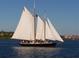 Sailboat with several people on board navigating calm waters at 839 Fairway Dr, New Smyrna Beach, FL 32168