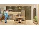 Modern kitchen with light wood cabinets and a round table at 4849 W Irlo Bronson Hwy # 231, Kissimmee, FL 34746