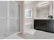 Bathroom with soaking tub and walk-in shower at 5288 Oakbourne Ave, Davenport, FL 33837