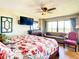 Primary bedroom with king bed and ocean views at 1513 Ocean Shore Blvd # 9E, Ormond Beach, FL 32176