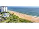 Aerial view of beach with people swimming and relaxing at 1513 Ocean Shore Blvd # 9E, Ormond Beach, FL 32176