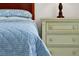 Close-up of bedroom bedding and nightstand at 1375 Tuscana Ln # 1308, Davenport, FL 33896