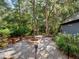 Landscaped backyard with fire pit and seating at 13857 Marine Dr, Orlando, FL 32832