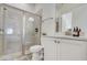 Clean bathroom with shower, toilet and vanity at 8035 Knee Deep Rd, Kissimmee, FL 34747