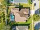 Aerial view of single-Gathering home with pool and landscaped yard at 306 Alexandria Place Dr, Apopka, FL 32712