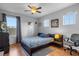 Bedroom with hardwood floors and a ceiling fan at 2570 Amaya Ter, Lake Mary, FL 32746