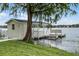 Private boat dock with covered storage at 421 Lakewood Dr, Winter Park, FL 32789