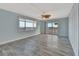 Bright bedroom with water views and ceiling fan at 645 Marina Point Dr # 6450, Daytona Beach, FL 32114