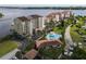 Condos, pool, and boat slips, aerial view at 645 Marina Point Dr # 6450, Daytona Beach, FL 32114