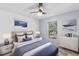 Bedroom with window, ceiling fan and neutral decor at 16837 Arrowhead Blvd, Winter Garden, FL 34787