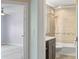 Updated bathroom with a shower and tub at 16837 Arrowhead Blvd, Winter Garden, FL 34787