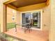 Enjoy this covered patio with table and chairs, perfect for relaxing outdoors at 702 Calabria Ave, Davenport, FL 33897