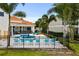 Private backyard with pool, patio, and fence at 7487 Gathering Dr, Reunion, FL 34747