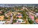 Wide aerial view of a neighborhood with lush landscaping and various architectural styles at 9217 Hidden Bay Ln, Orlando, FL 32819