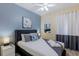 Bedroom with a queen bed, nightstands, and window treatments at 2433 Caravelle Cir, Kissimmee, FL 34746