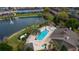 Aerial view of community pool and spa at 2433 Caravelle Cir, Kissimmee, FL 34746