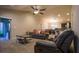 Open living room with comfortable seating and high ceilings at 1080 Condor Dr, Haines City, FL 33844