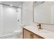 Clean bathroom, featuring a shower/tub combo and modern vanity at 562 Hartley Pl, Orlando, FL 32805