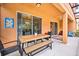 Enjoy outdoor dining on this covered patio, adjacent to the pool at 742 Orange Cosmos Blvd, Davenport, FL 33837