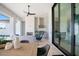 Modern outdoor kitchen with grill and fireplace at 4163 Grande Brick Loop # 19, Orlando, FL 32837
